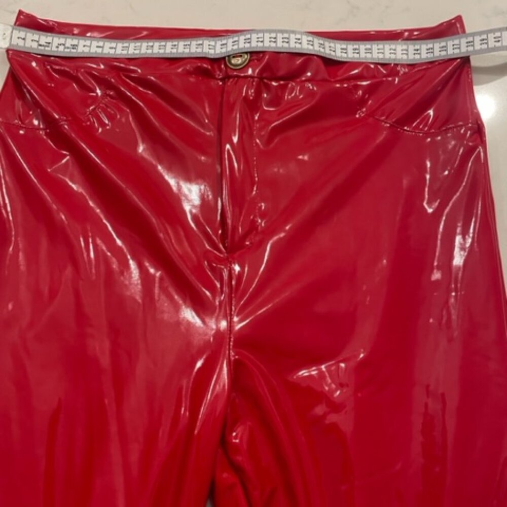 Faux Leather Red Pants - Picture 4 of 7